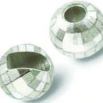 J. PARKER - TUNGSTEN BEAD FACETED SLOTTED PLATED SILVER - PEZZI 30