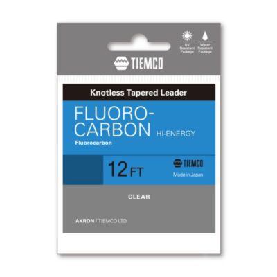 TIEMCO - FLUOROCARBON HI ENERGY KNOTLESS TAPERED LEADER AKRON 12 FT- 5 PIECES